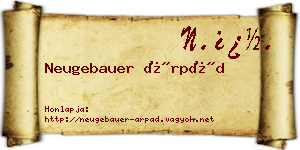 Neugebauer Árpád névjegykártya